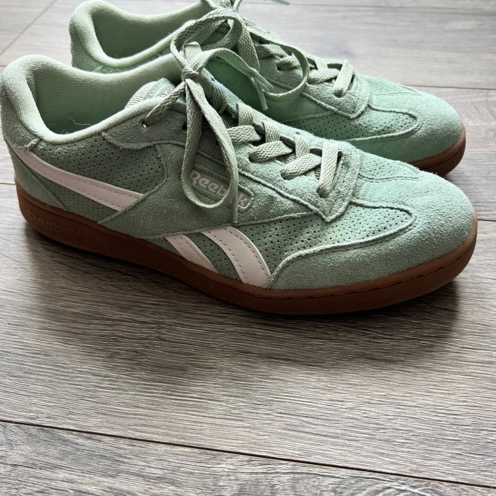 Reebok Pastel Green and White Sneakers